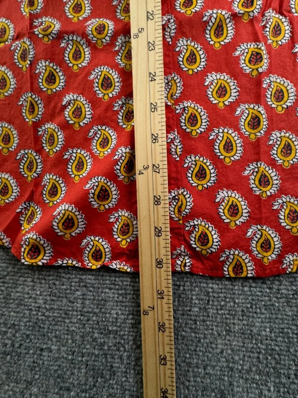 NWT J. Crew Men Red Yellow Paisley Long Sleeve Button Up Shirt Medium Classic